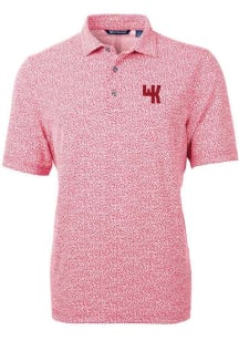 Cutter and Buck Western Kentucky Hilltoppers Mens Red Virtue Eco Pique Botanical Short Sleeve Po..