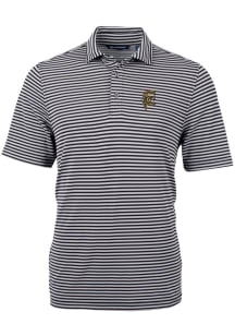 Cutter and Buck Grambling State Tigers Mens Black Virtue Eco Pique Stripe Short Sleeve Polo