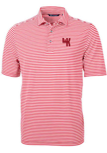 Cutter and Buck Western Kentucky Hilltoppers Mens Red Virtue Eco Pique Stripe Short Sleeve Polo