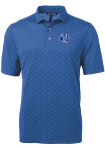 Cutter and Buck Air Force Falcons Mens Blue Virtue Eco Pique Tile Short Sleeve Polo