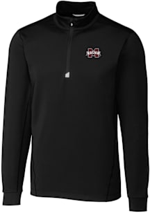 Cutter and Buck Mississippi State Bulldogs Mens Black Traverse Stretch Big and Tall Qtr Zip