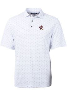Cutter and Buck Louisville Cardinals Mens White Vault Virtue Eco Pique Tile Short Sleeve Polo