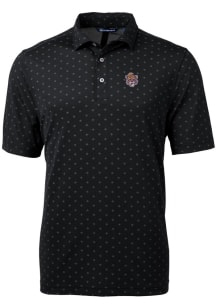 Cutter and Buck LSU Tigers Mens Black Vault Virtue Eco Pique Tile Short Sleeve Polo