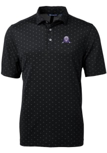 Cutter and Buck Northwestern Wildcats Mens Black Vault Virtue Eco Pique Tile Short Sleeve Polo