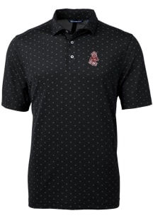 Cutter and Buck Washington State Cougars Mens Black Virtue Eco Pique Tile Short Sleeve Polo