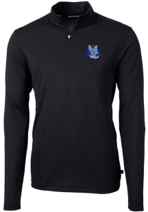 Cutter and Buck Air Force Falcons Mens Black Virtue Eco Pique Long Sleeve 1/4 Zip Pullover