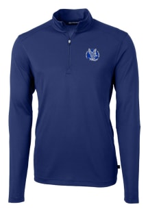 Cutter and Buck Air Force Falcons Mens Blue Virtue Eco Pique Long Sleeve 1/4 Zip Pullover