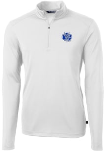 Cutter and Buck Air Force Falcons Mens White Virtue Eco Pique Long Sleeve 1/4 Zip Pullover