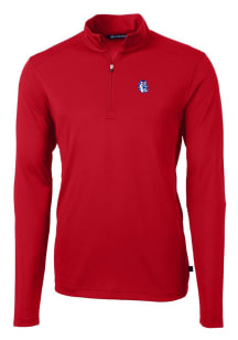 Cutter and Buck Fresno State Bulldogs Mens Red Virtue Eco Pique Long Sleeve 1/4 Zip Pullover
