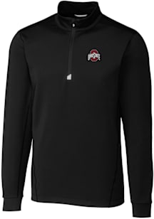 Cutter and Buck Ohio State Buckeyes Mens Black Traverse Stretch Big and Tall Qtr Zip