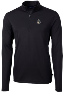 Cutter and Buck Michigan State Spartans Mens Black Vault Virtue Eco Pique Long Sleeve 1/4 Zip Pu..