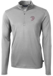 Cutter and Buck Mississippi State Bulldogs Mens Grey Vault Virtue Eco Pique Long Sleeve 1/4 Zip ..