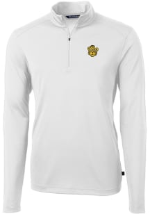 Cutter and Buck Missouri Tigers Mens White Vault Virtue Eco Pique Long Sleeve 1/4 Zip Pullover