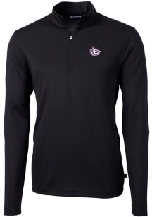 Cutter and Buck TCU Horned Frogs Mens Black Vault Virtue Eco Pique Long Sleeve 1/4 Zip Pullover