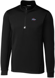Cutter and Buck Tulsa Golden Hurricanes Mens Black Traverse Stretch Big and Tall 1/4 Zip Pullover