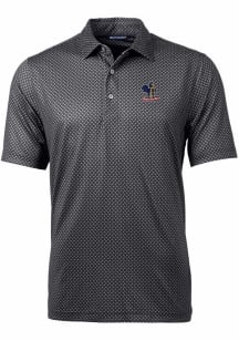 Cutter and Buck Delaware Fightin' Blue Hens Mens Black Pike Banner Print Short Sleeve Polo