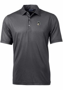 Cutter and Buck Michigan State Spartans Mens Black Pike Banner Print Short Sleeve Polo