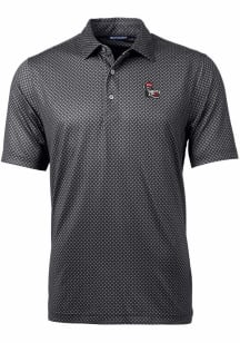 Cutter and Buck NC State Wolfpack Mens Black Pike Banner Print Short Sleeve Polo