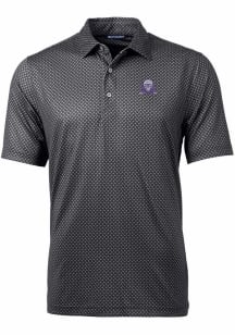 Cutter and Buck Northwestern Wildcats Mens Black Pike Banner Print Short Sleeve Polo