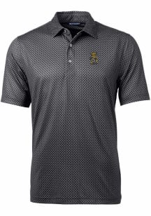 Cutter and Buck Wichita State Shockers Mens Black Pike Banner Print Short Sleeve Polo