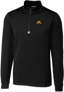 Cutter and Buck Minnesota Golden Gophers Mens Black Traverse Stretch Big and Tall 1/4 Zip Pullover