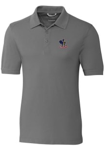 Cutter and Buck Delaware Fightin' Blue Hens Mens Grey Advantage Short Sleeve Polo