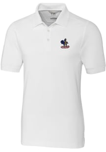 Cutter and Buck Delaware Fightin' Blue Hens Mens White Advantage Short Sleeve Polo