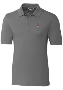 Cutter and Buck LSU Tigers Mens Grey Advantage Short Sleeve Polo