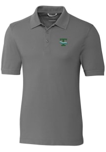 Cutter and Buck Tulane Green Wave Mens Grey Advantage Short Sleeve Polo