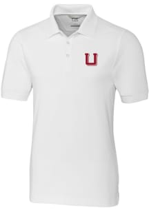 Cutter and Buck Utah Utes Mens White Advantage Short Sleeve Polo