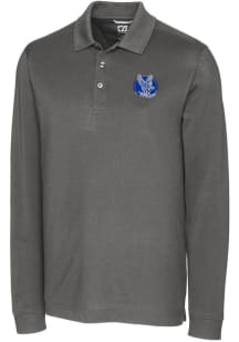 Cutter and Buck Air Force Falcons Mens Grey Advantage Pique Long Sleeve Polo Shirt