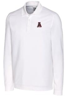 Cutter and Buck Alabama Crimson Tide Mens White Vault Advantage Long Sleeve Polo Shirt
