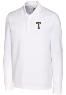 Cutter and Buck GA Tech Yellow Jackets Mens White Vault Advantage Long Sleeve Polo Shirt