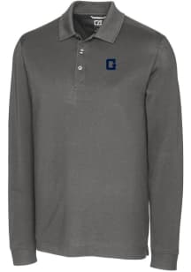 Cutter and Buck Georgetown Hoyas Mens Grey Advantage Pique Long Sleeve Polo Shirt