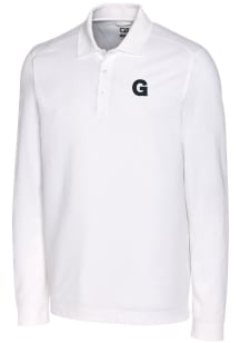 Cutter and Buck Gonzaga Bulldogs Mens White Advantage Pique Long Sleeve Polo Shirt