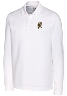 Cutter and Buck Grambling State Tigers Mens White Advantage Pique Long Sleeve Polo Shirt
