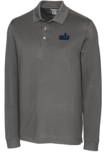 Cutter and Buck Old Dominion Monarchs Mens Grey Advantage Pique Long Sleeve Polo Shirt