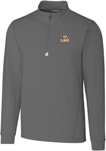 Cutter and Buck LSU Tigers Mens Grey Traverse Stretch Big and Tall Qtr Zip