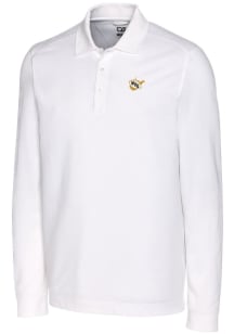 Cutter and Buck West Virginia Mountaineers Mens White Advantage Pique Long Sleeve Polo Shirt