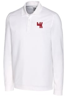 Cutter and Buck Western Kentucky Hilltoppers Mens White Advantage Pique Long Sleeve Polo Shirt