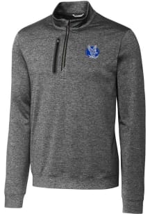 Cutter and Buck Air Force Falcons Mens Grey Stealth Heathered Long Sleeve 1/4 Zip Pullover