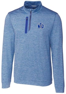 Cutter and Buck Air Force Falcons Mens Blue Stealth Heathered Long Sleeve 1/4 Zip Pullover