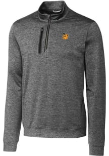 Cutter and Buck Baylor Bears Mens Grey Stealth Heathered Long Sleeve 1/4 Zip Pullover