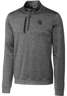 Cutter and Buck Gonzaga Bulldogs Mens Grey Stealth Heathered Long Sleeve 1/4 Zip Pullover