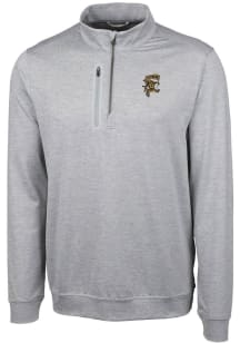 Cutter and Buck Grambling State Tigers Mens Grey Stealth Heathered Long Sleeve 1/4 Zip Pullover