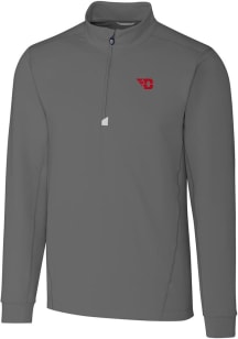 Cutter and Buck Dayton Flyers Mens Grey Traverse Stretch Big and Tall 1/4 Zip Pullover