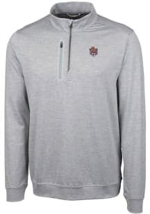 Cutter and Buck LSU Tigers Mens Grey Stealth Heathered Long Sleeve 1/4 Zip Pullover