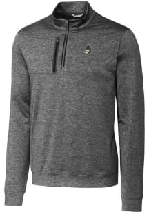 Mens Michigan State Spartans Grey Cutter and Buck Stealth Heathered 1/4 Zip Pullover