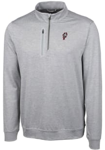 Cutter and Buck Ohio State Buckeyes Mens Grey Stealth Heathered Long Sleeve 1/4 Zip Pullover