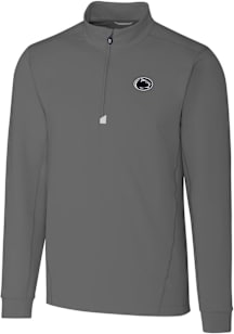 Cutter and Buck Penn State Nittany Lions Mens Grey Traverse Stretch Big and Tall Qtr Zip